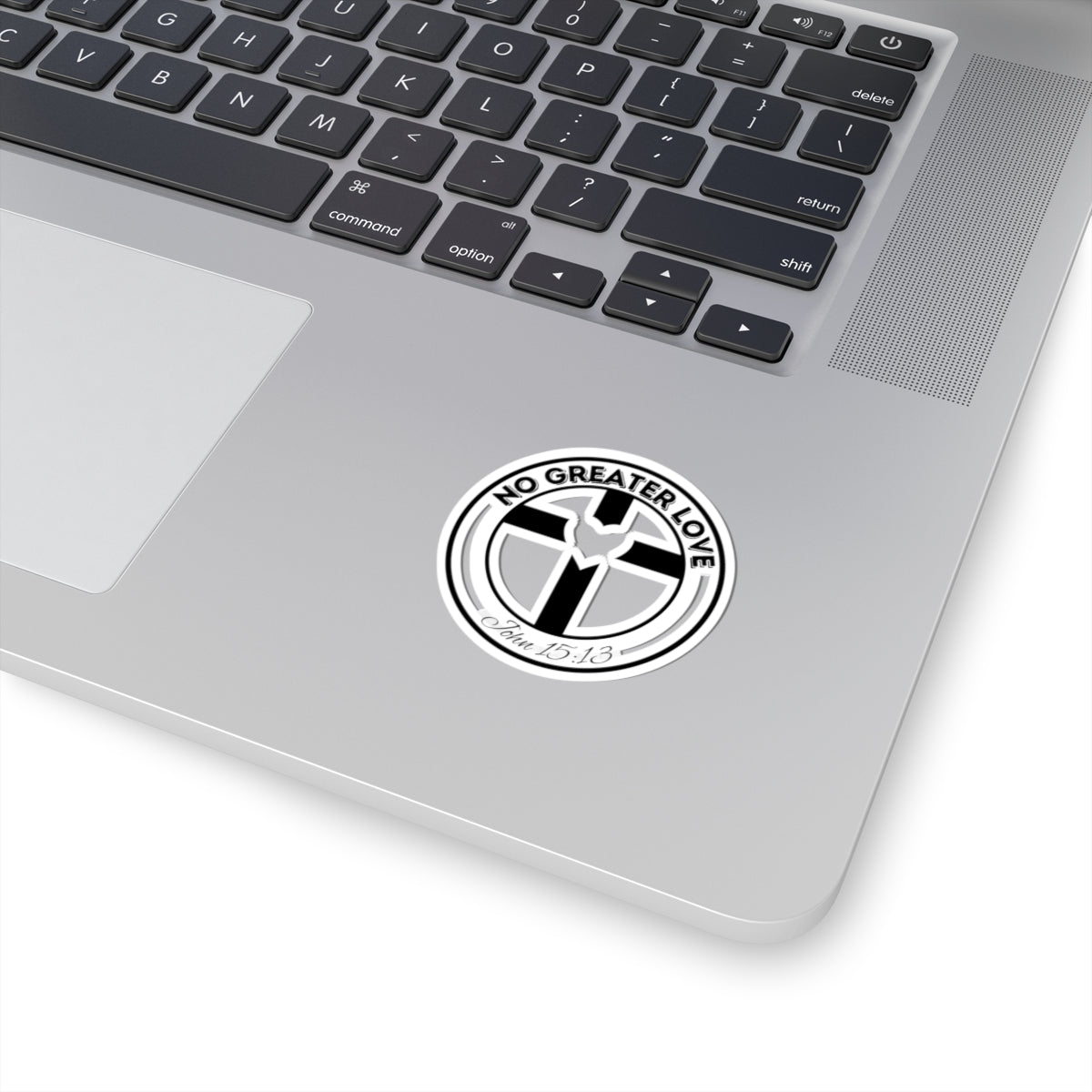 No Greater Love Sticker (John 15:13) | Cross & Heart Vinyl Decal - Waterproof Faith Gear
