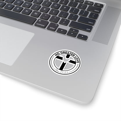 No Greater Love Sticker (John 15:13) | Cross & Heart Vinyl Decal - Waterproof Faith Gear