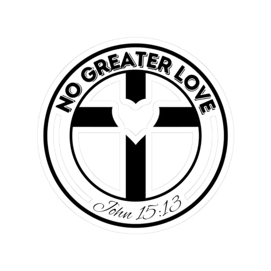 No Greater Love Sticker (John 15:13) | Cross & Heart Vinyl Decal - Waterproof Faith Gear